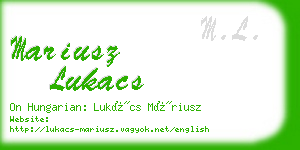 mariusz lukacs business card